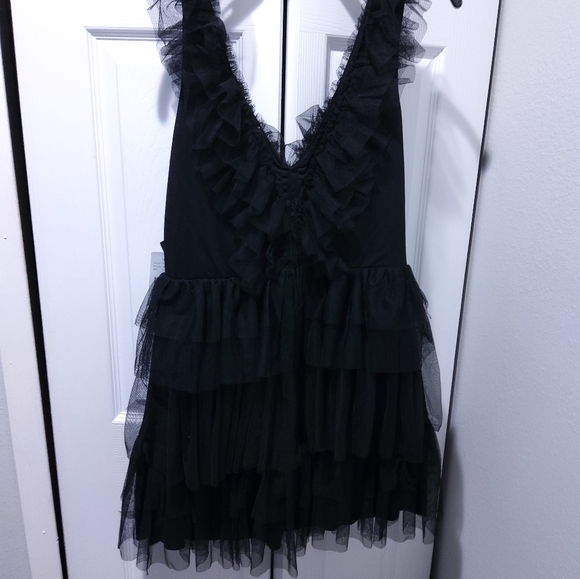 NWT City Vibe Black Tiered Ruffle Tulle Mini Dress 13 Firm Price - Picture 4 of 4